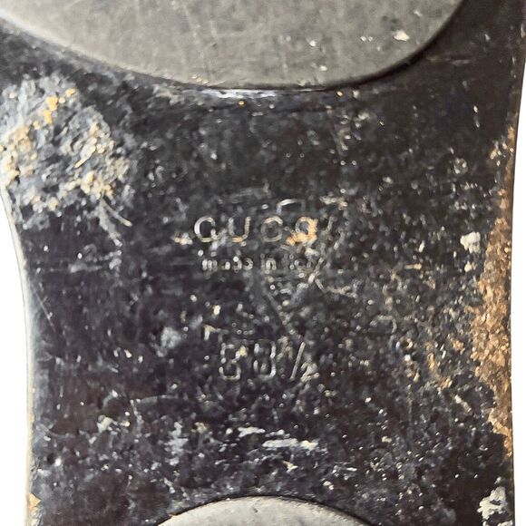 Gucci GG Web Stripe Thong Sandals EU 38.5 US 8.5 Black Flip Flop Slide Flat Heel - Picture 10 of 10